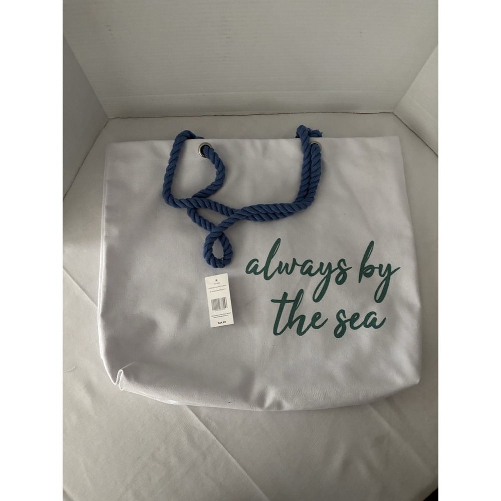 New Salty Starfish Summer Beach Canvas/Rope Tote Bag "always By The Sea"